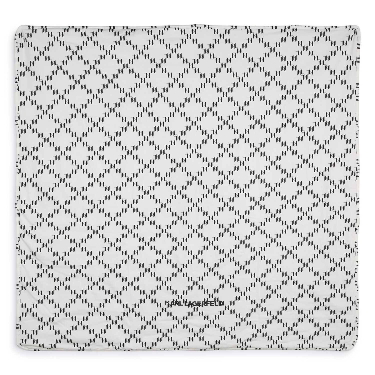 Ivory & Black Monogram Logo Baby Blanket, 1, hi-res