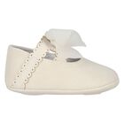 Baby Girls Ivory Bow Pre Walker Shoes, 3, hi-res