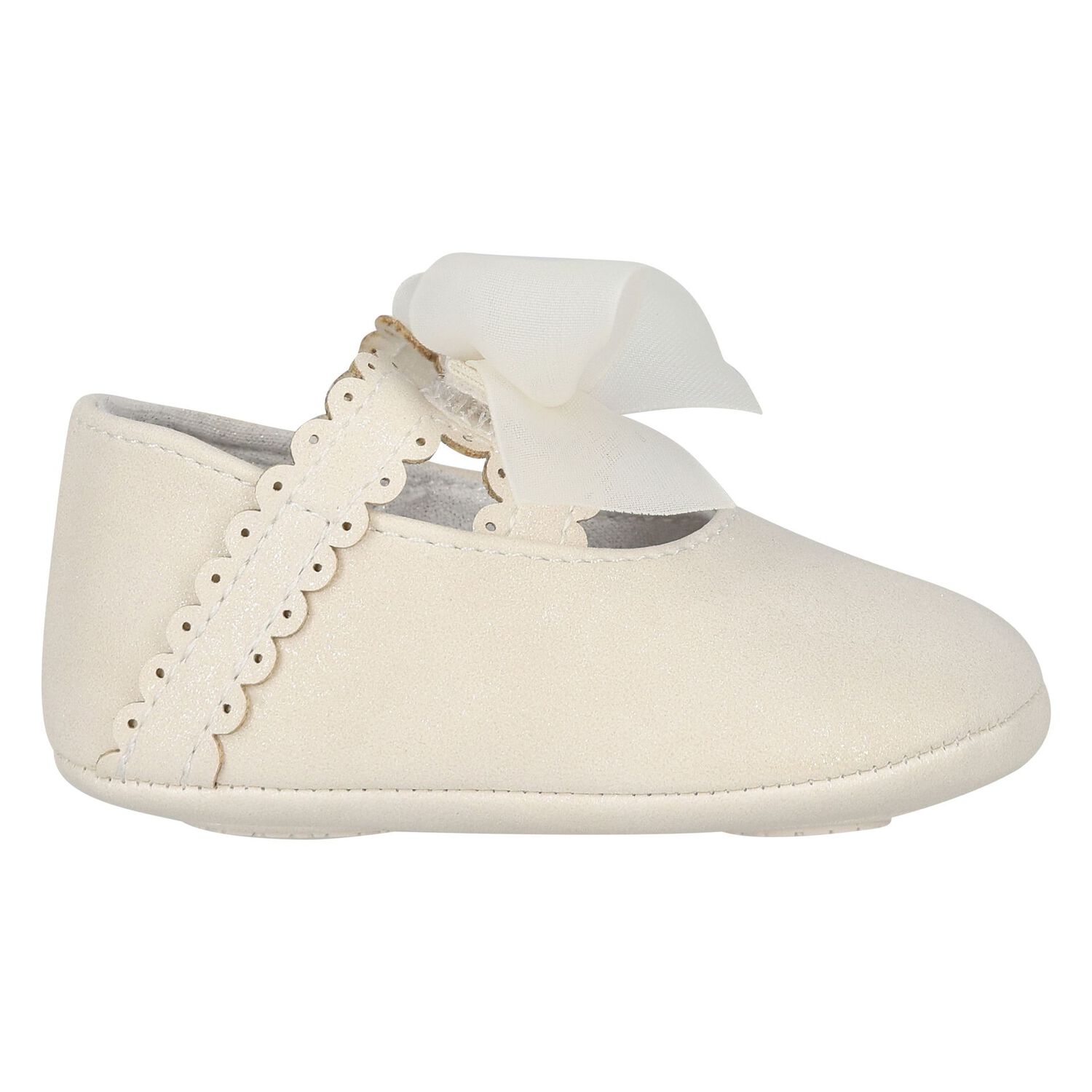Baby Girls Ivory Bow Pre Walker Shoes, 3, hi-res
