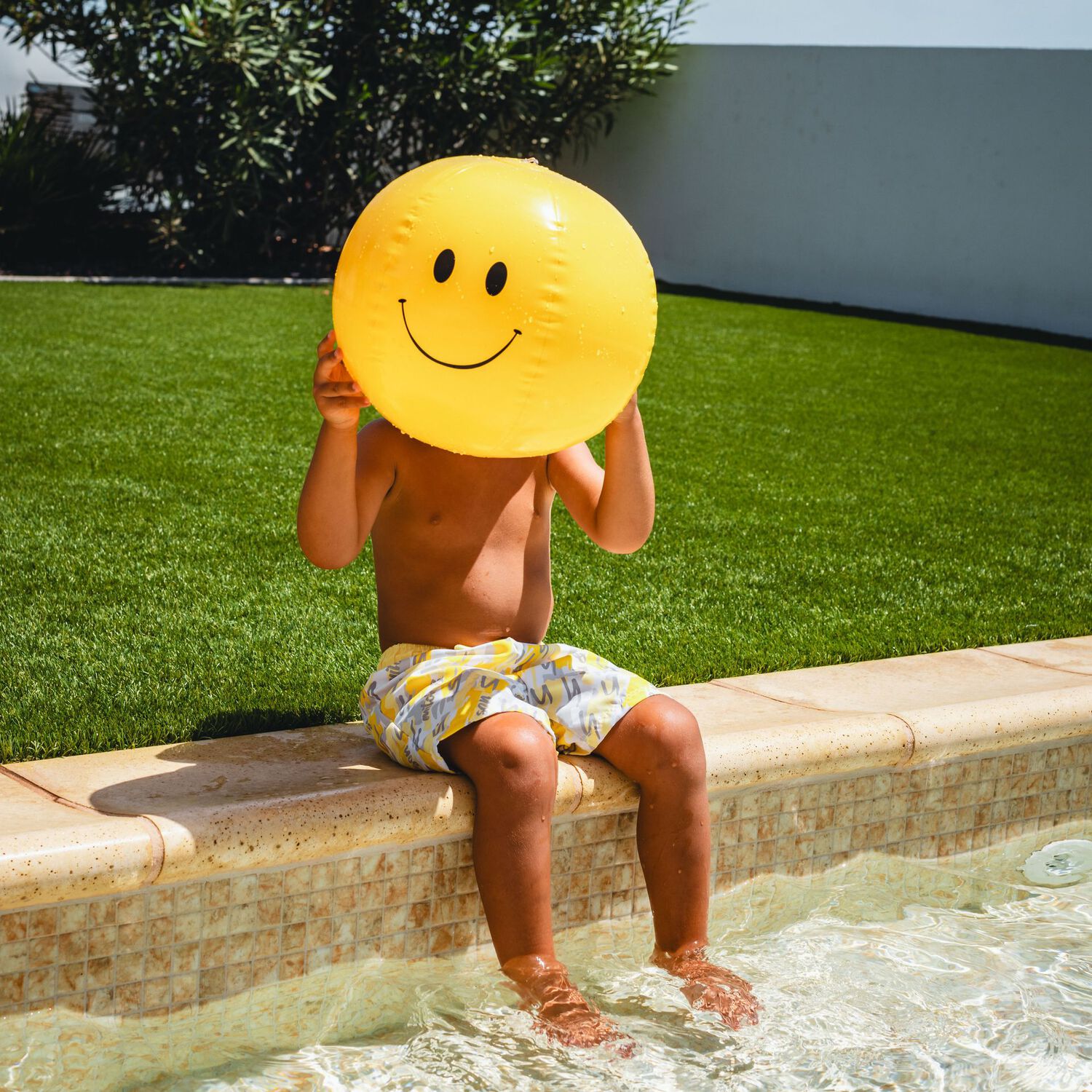 Boys Yellow & Grey Swim Shorts, 1, hi-res image number null