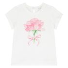 Younger Girls White Rose T-Shirt, 1, hi-res