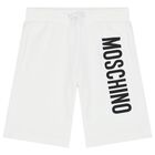 Boys White Logo Shorts, 1, hi-res