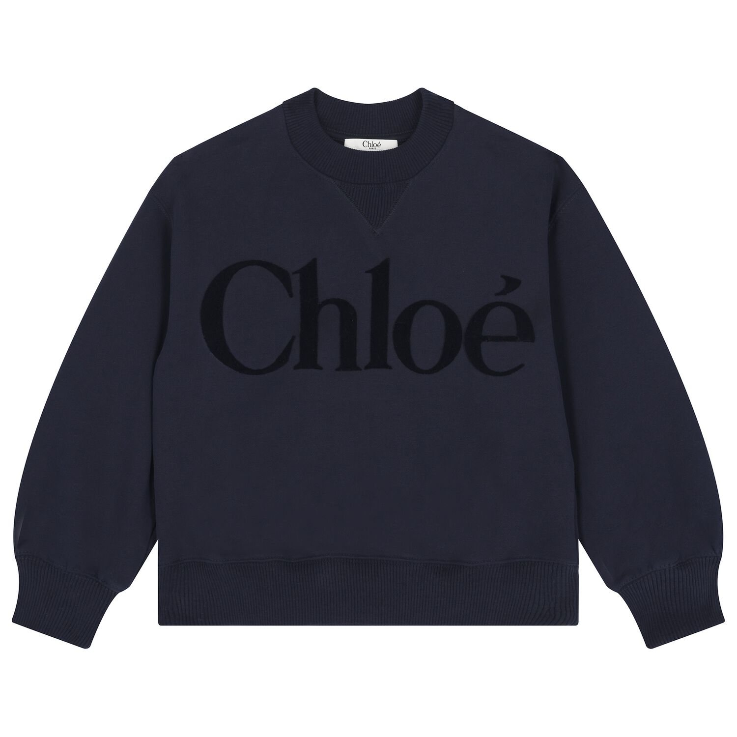 Girls Navy Blue Logo Sweatshirt, 2, hi-res