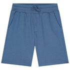 Boys Blue Jersey Shorts, 7, hi-res