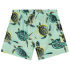 Boys Green Turtle Swim Shorts, 2, hi-res