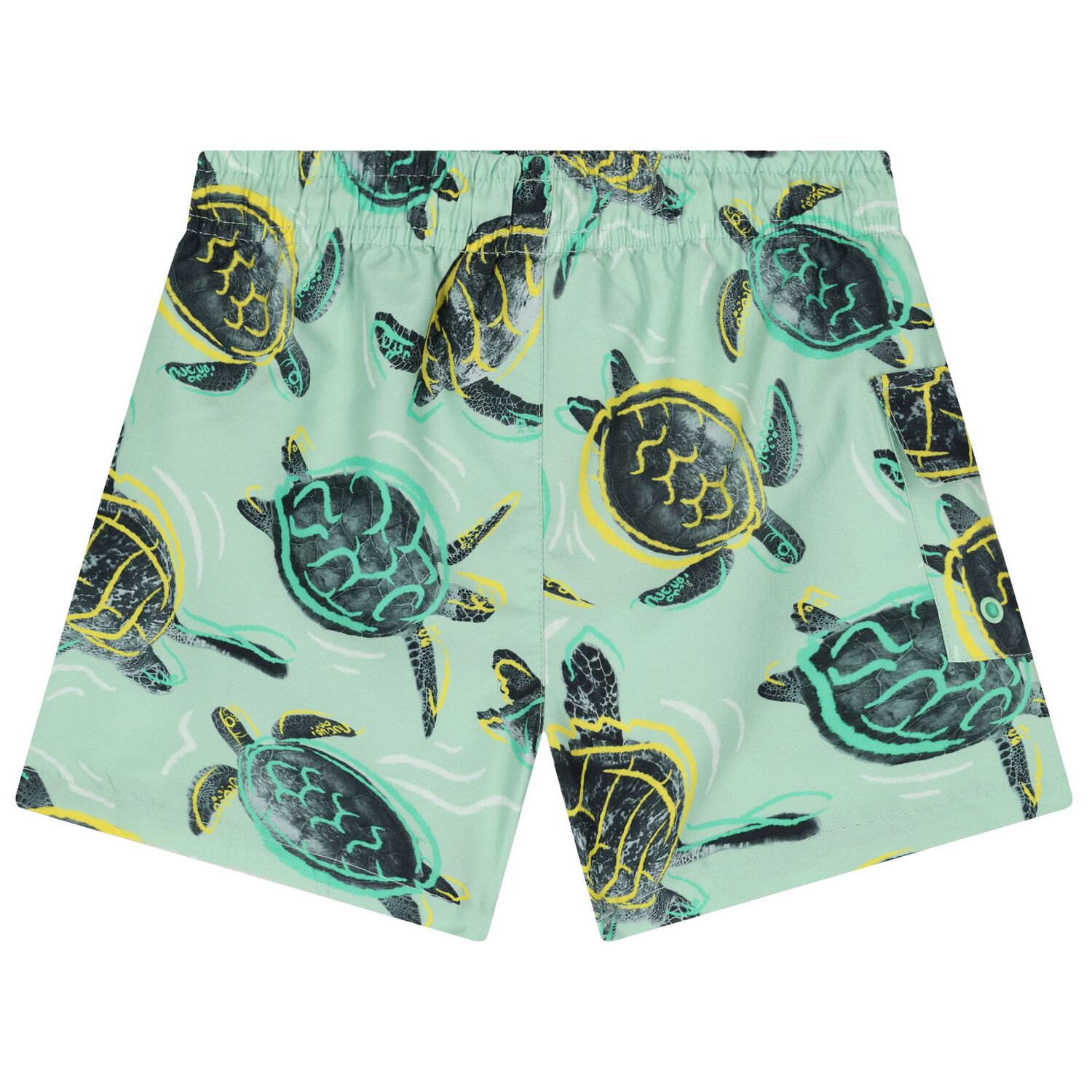 Boys Green Turtle Swim Shorts, 2, hi-res