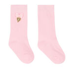 Girls Pink Bow Socks, 2, hi-res