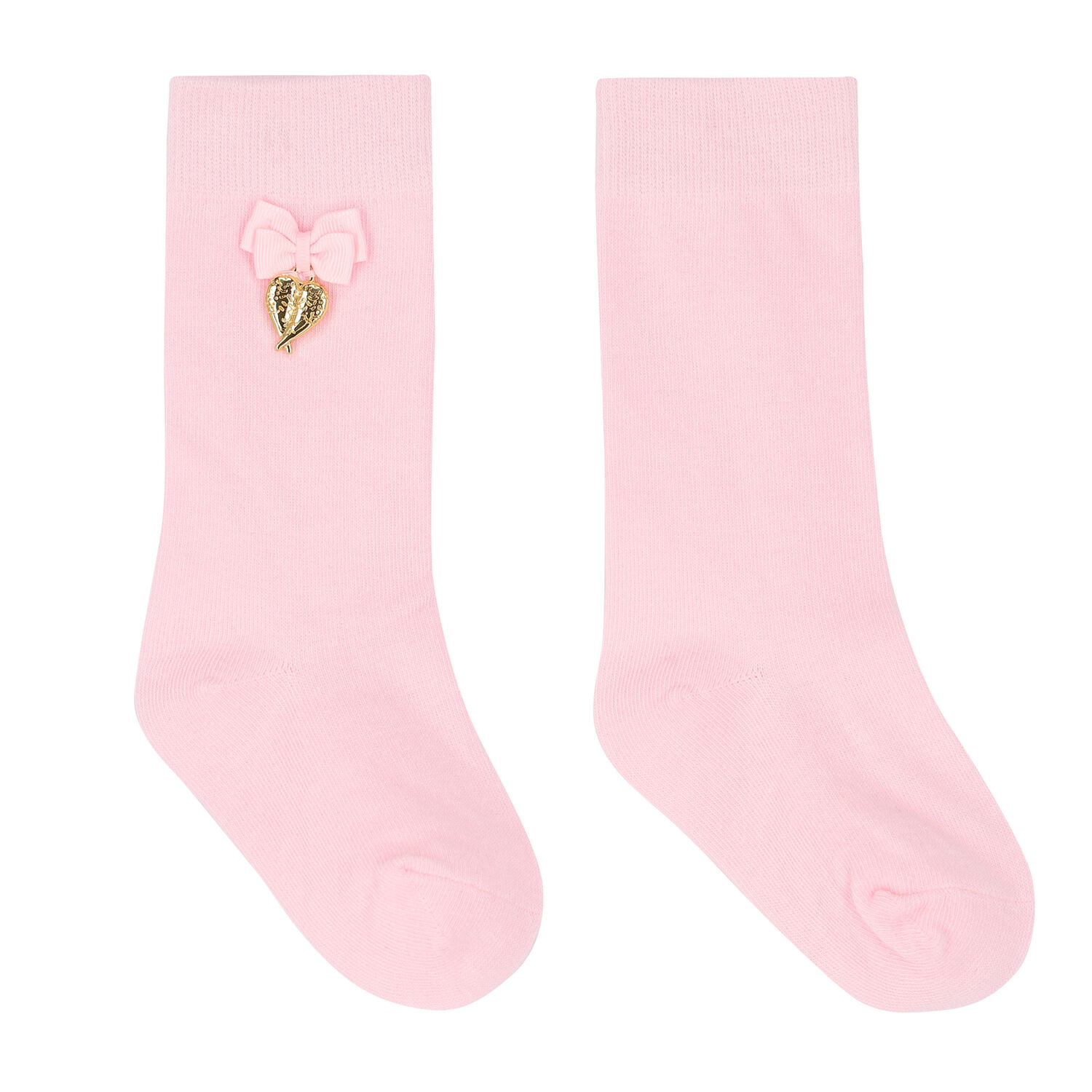 Girls Pink Bow Socks, 2, hi-res