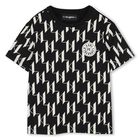 Boys Black & White Logo T-Shirt, 1, hi-res