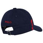 Boys Navy Blue Logo Cap, 1, hi-res