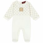 Ivory & Gold Logo Babygrow, 3, hi-res