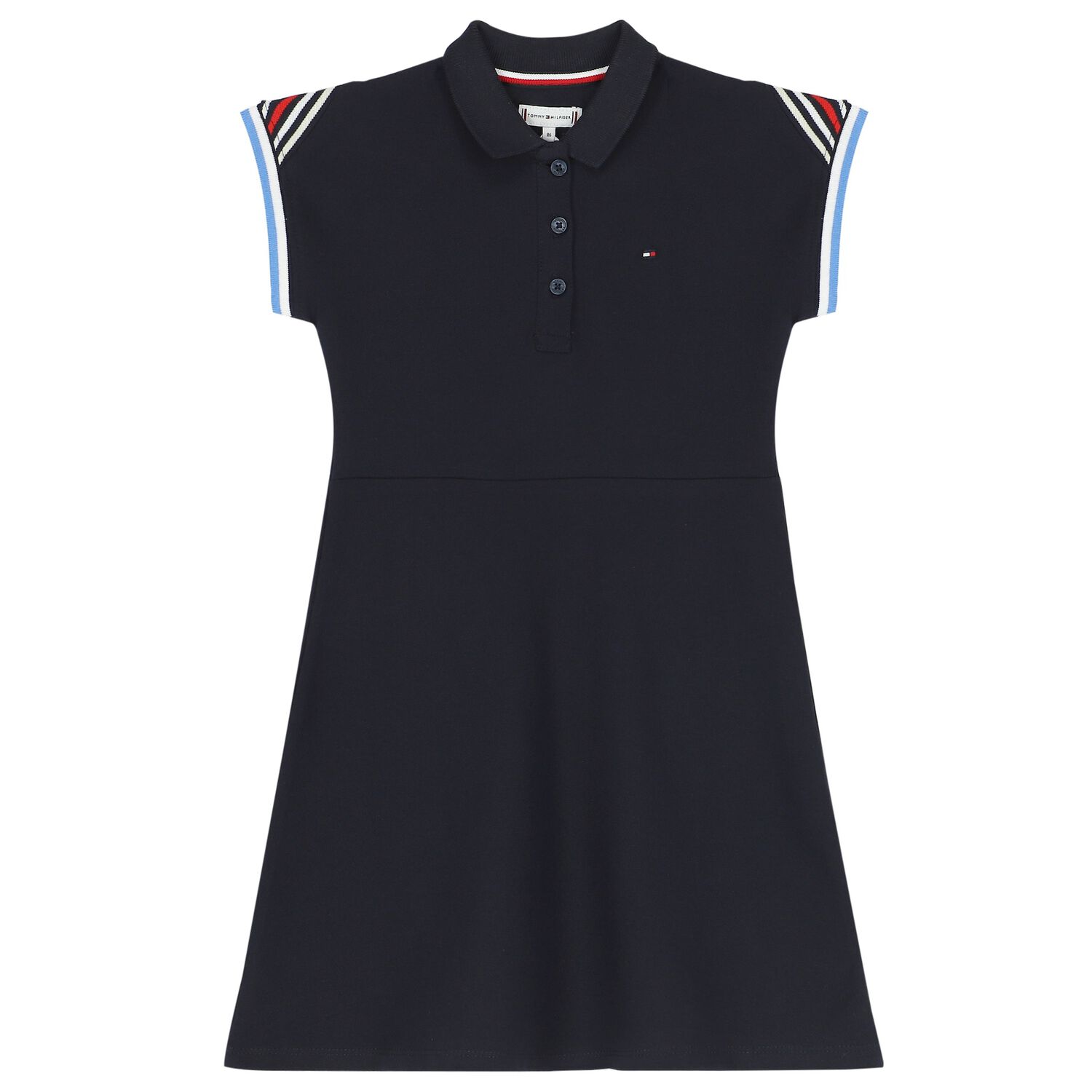 Girls Navy Blue Logo Polo Dress, 1, hi-res image number null