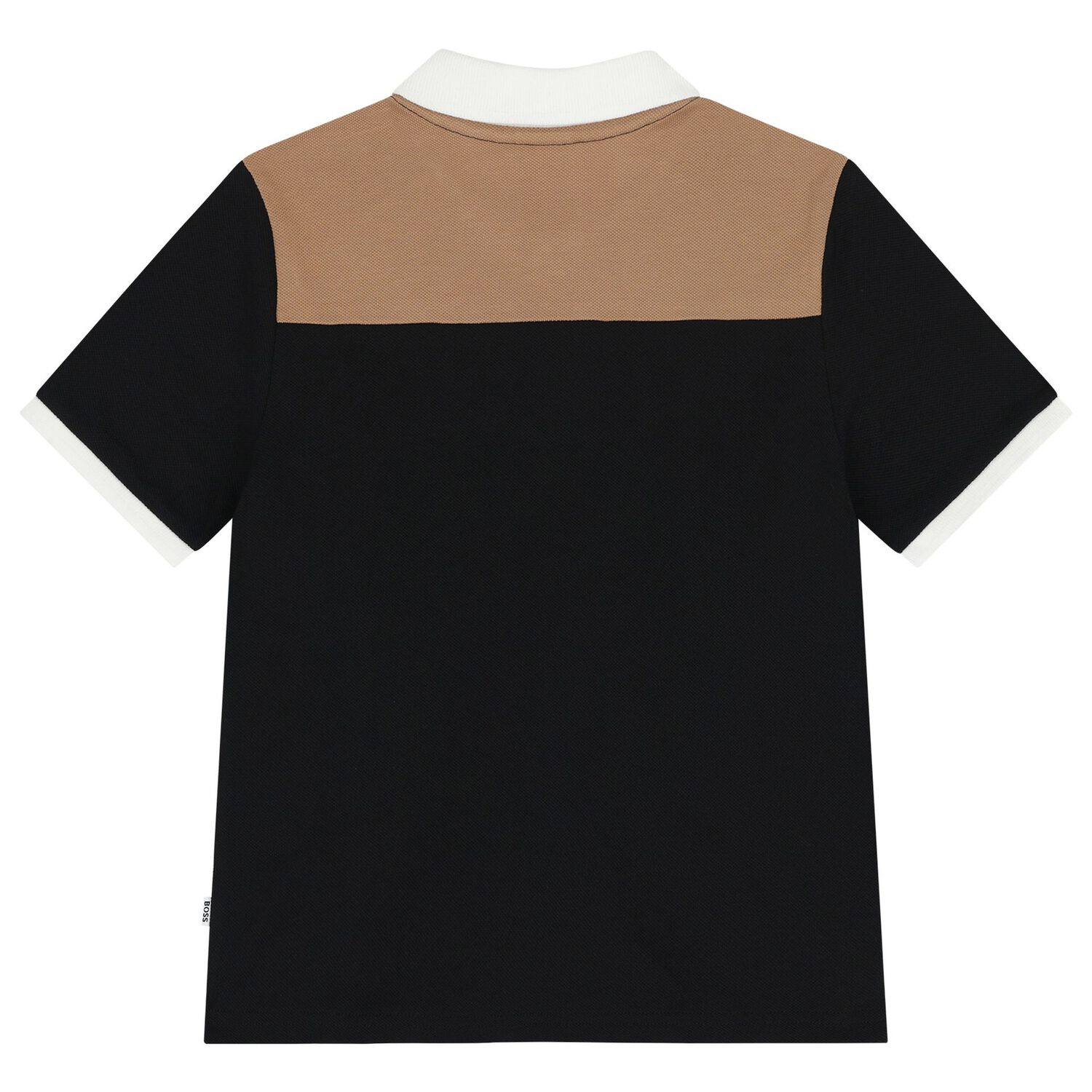 Boys Black Logo Polo Shirt, 1, hi-res