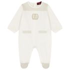 Ivory & Gold Logo Babygrow Gift Set , 1, hi-res