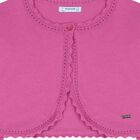 Girls Pink Bolero Knit Cardigan, 4, hi-res