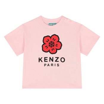 Younger Girls Pink Boke Flower T-Shirt