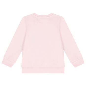 Girls Pink Teddy Bear Logo Sweatshirt