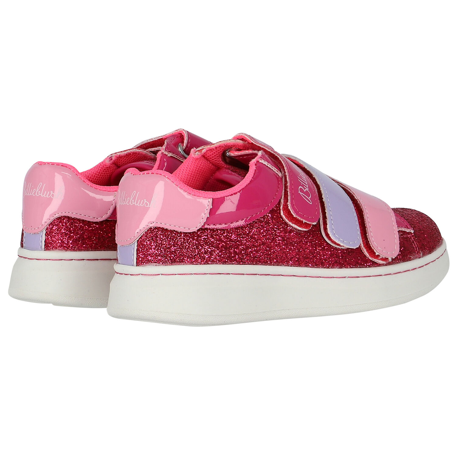 Girls Pink Logo Glitter Trainers, 1, hi-res image number null