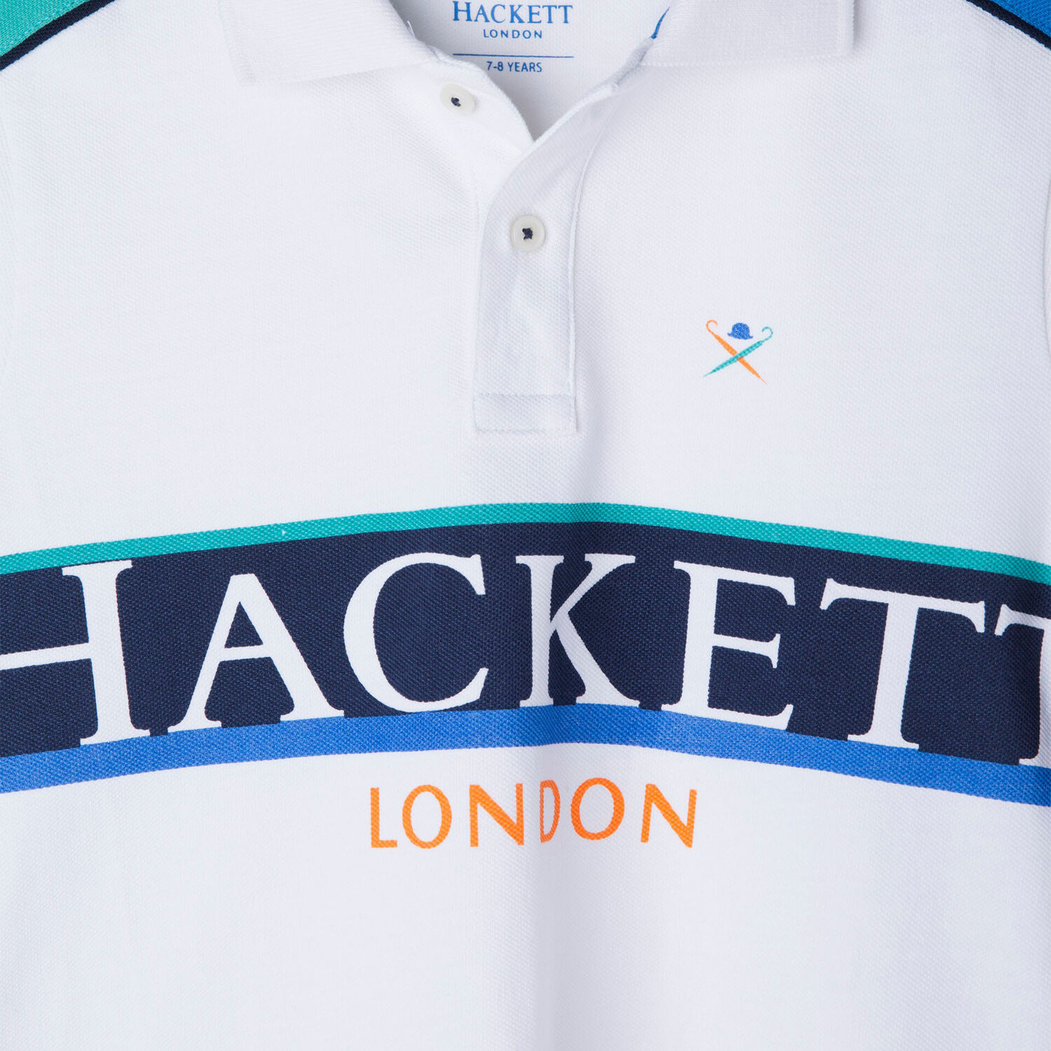 Boys White Logo Polo Shirt, 1, hi-res