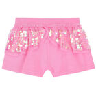 Girls Pink Sequin Shorts, 1, hi-res