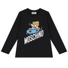Black Teddy Bear Long Sleeve Top, 1, hi-res