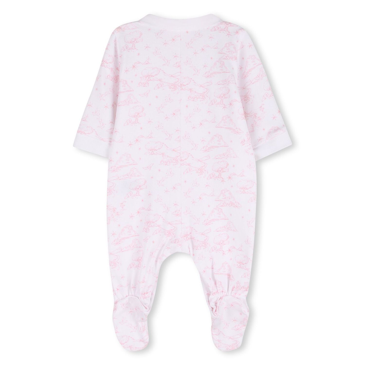 Baby Girls White & Pink Toile de Jouy Babygrow Gift Set, 1, hi-res