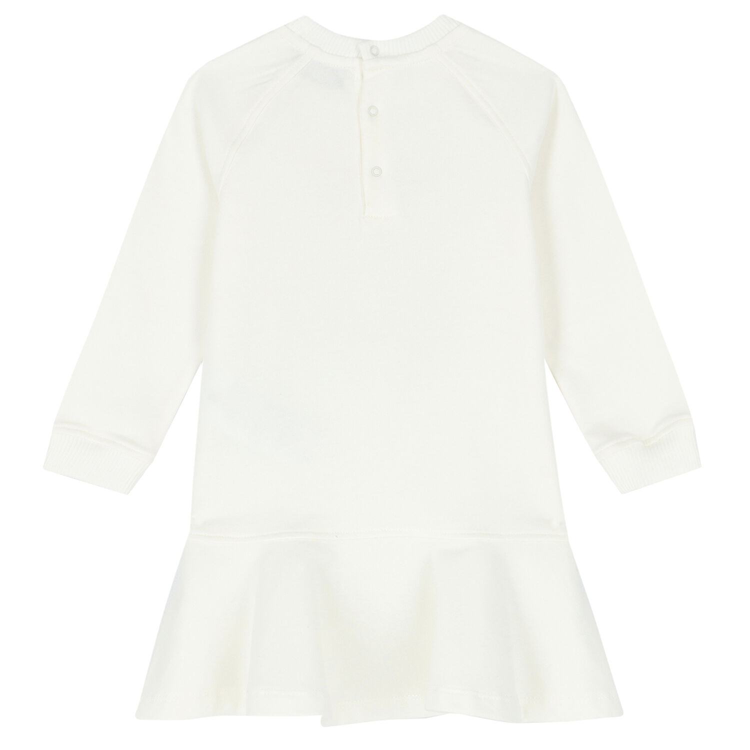 Younger Girls Ivory Teddy Logo Dress, 3, hi-res