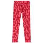 Girls Red & Pink Logo Leggings, 1, hi-res
