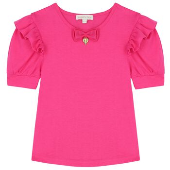 Girls Pink Ruffled Top