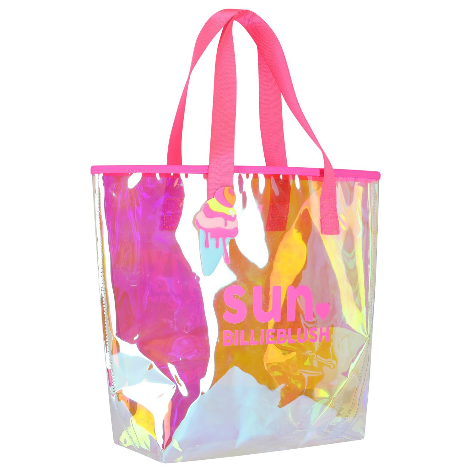Girls Pink Iridescent Ice Cream Tote Bag, 1, hi-res