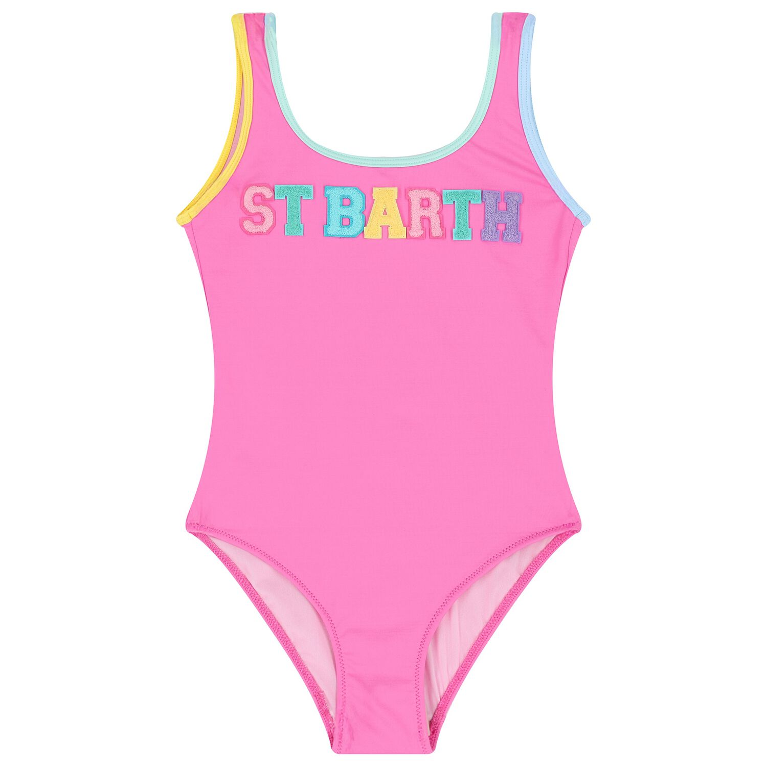 Girls Pink Logo Swimsuit, 1, hi-res