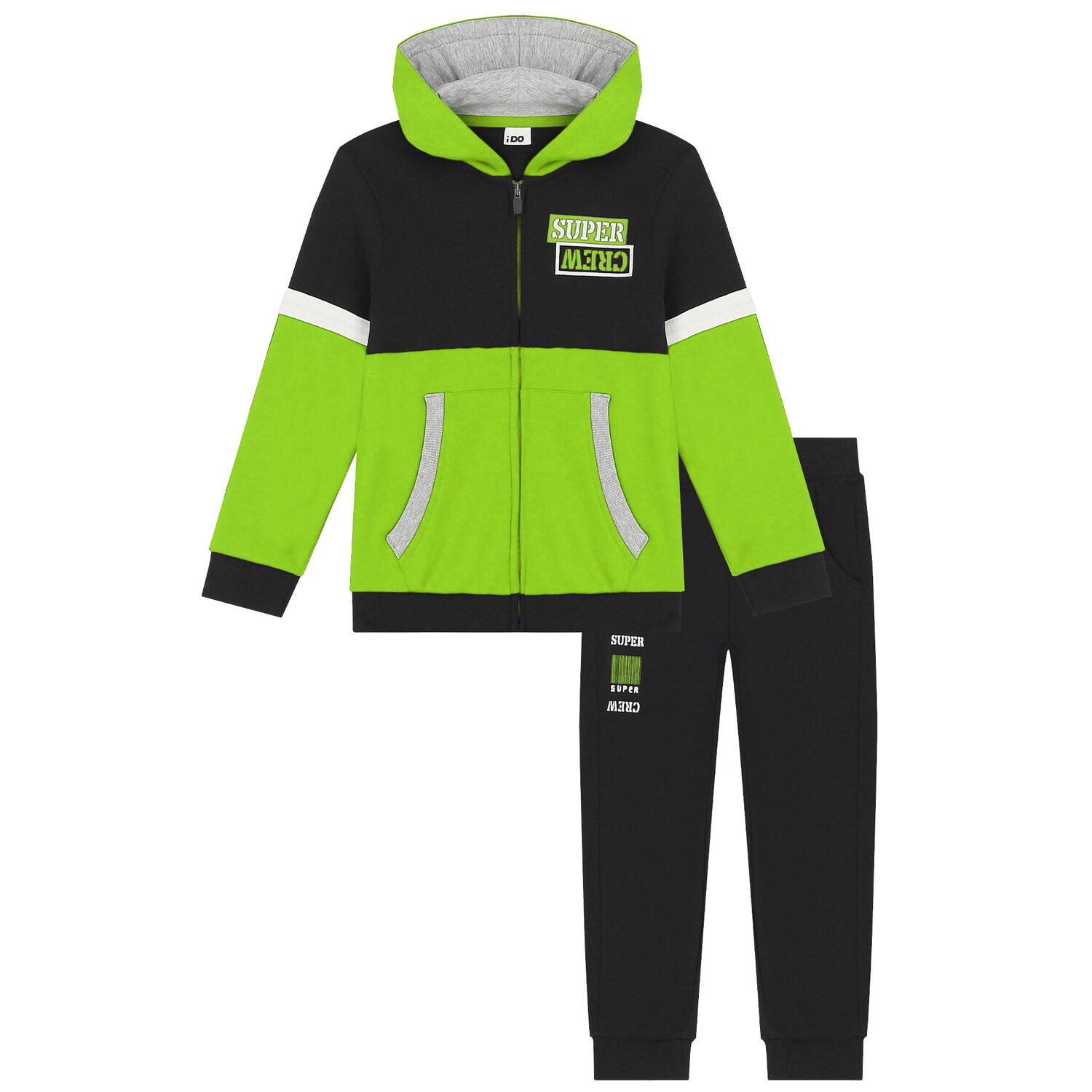 Boys Black & Grey Tracksuit, 2, hi-res