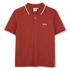 Boys Mini Me Red Logo Polo Shirt, 4, hi-res