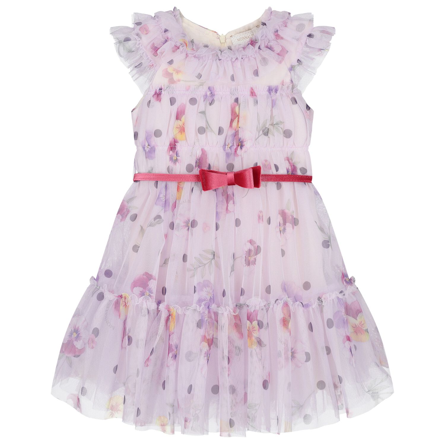 Girls Lilac Floral Dress, 1, hi-res