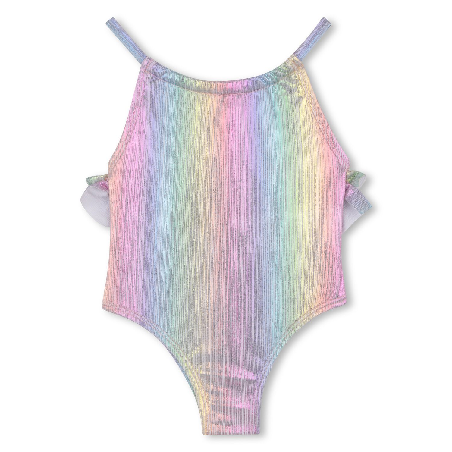 Younger Girls Iridescent Rainbow Swimsuit , 1, hi-res