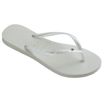 Girls Grey Logo Flip Flops