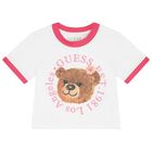 Girls White & Pink Teddy Bear T-Shirt, 1, hi-res