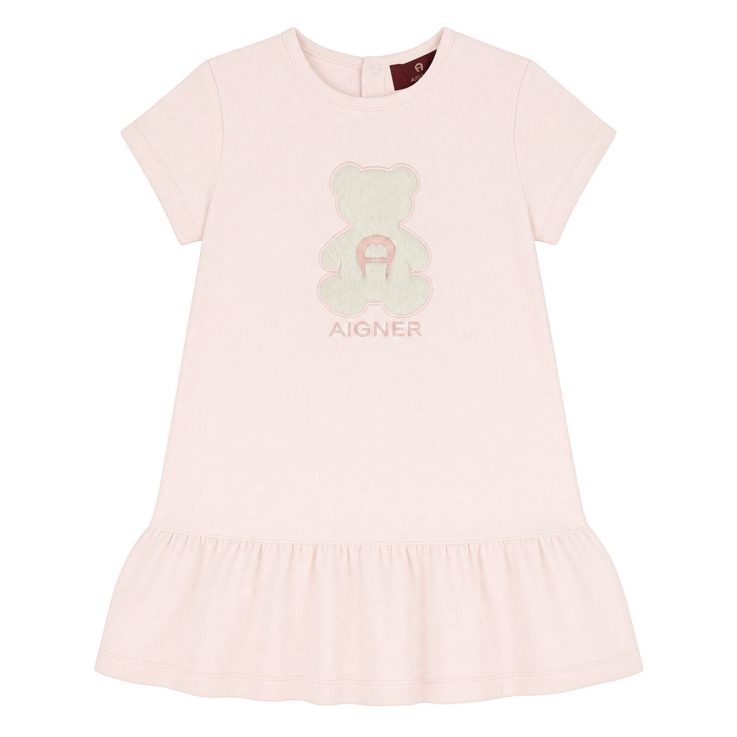 Younger Girls Pink Faux Fur Teddy Bear Dress, 3, hi-res
