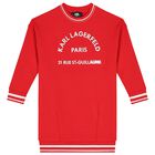 Girls Red Logo Dress, 1, hi-res