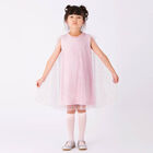 Girls Pink Chiffon Embellished Cape Dress, 1, hi-res