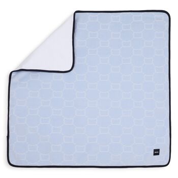 Baby Boys Blue & White Logo Blanket