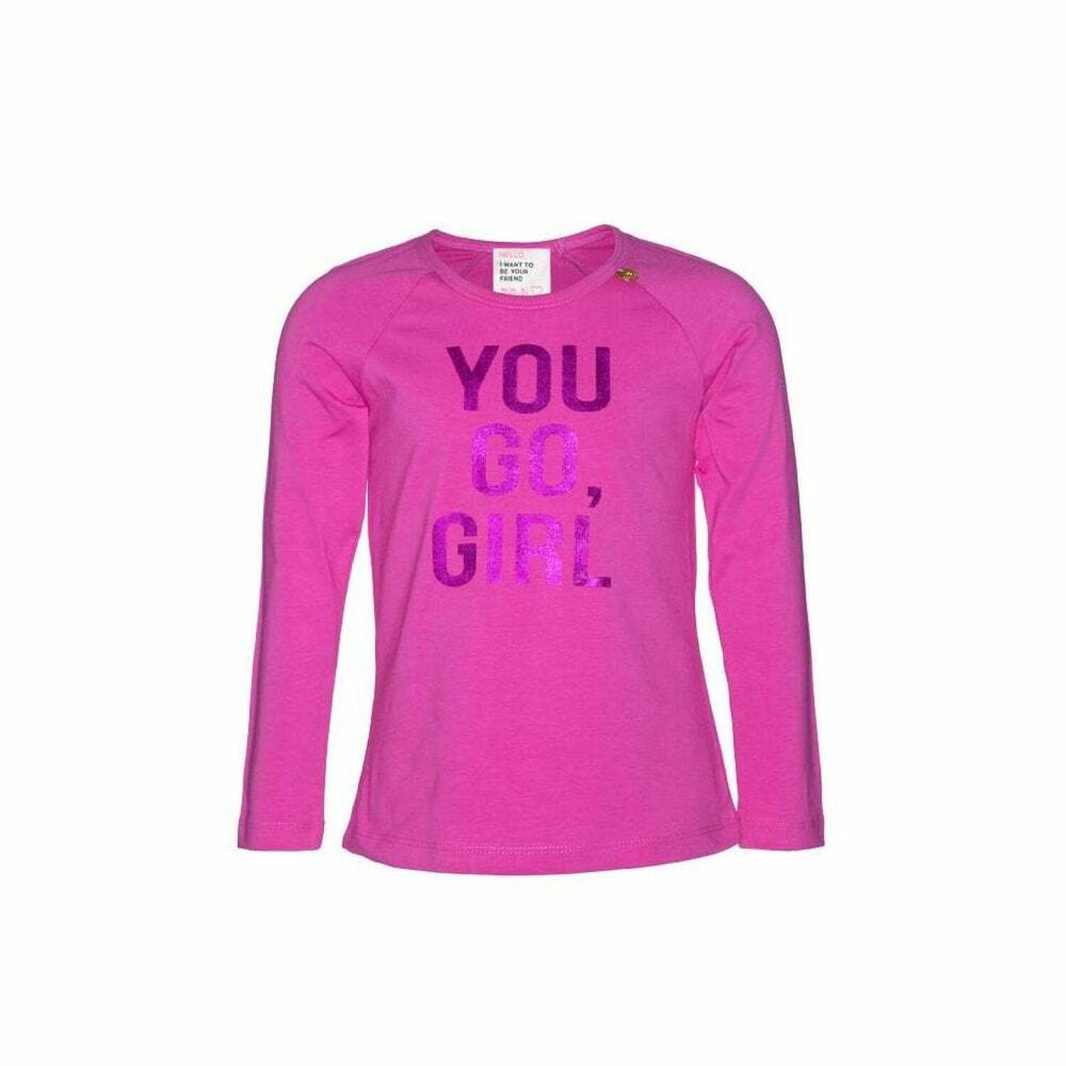 Girls Pink Slogan Top, 1, hi-res image number null