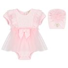 Baby Girls Pink Bodysuit Dress Set, 1, hi-res