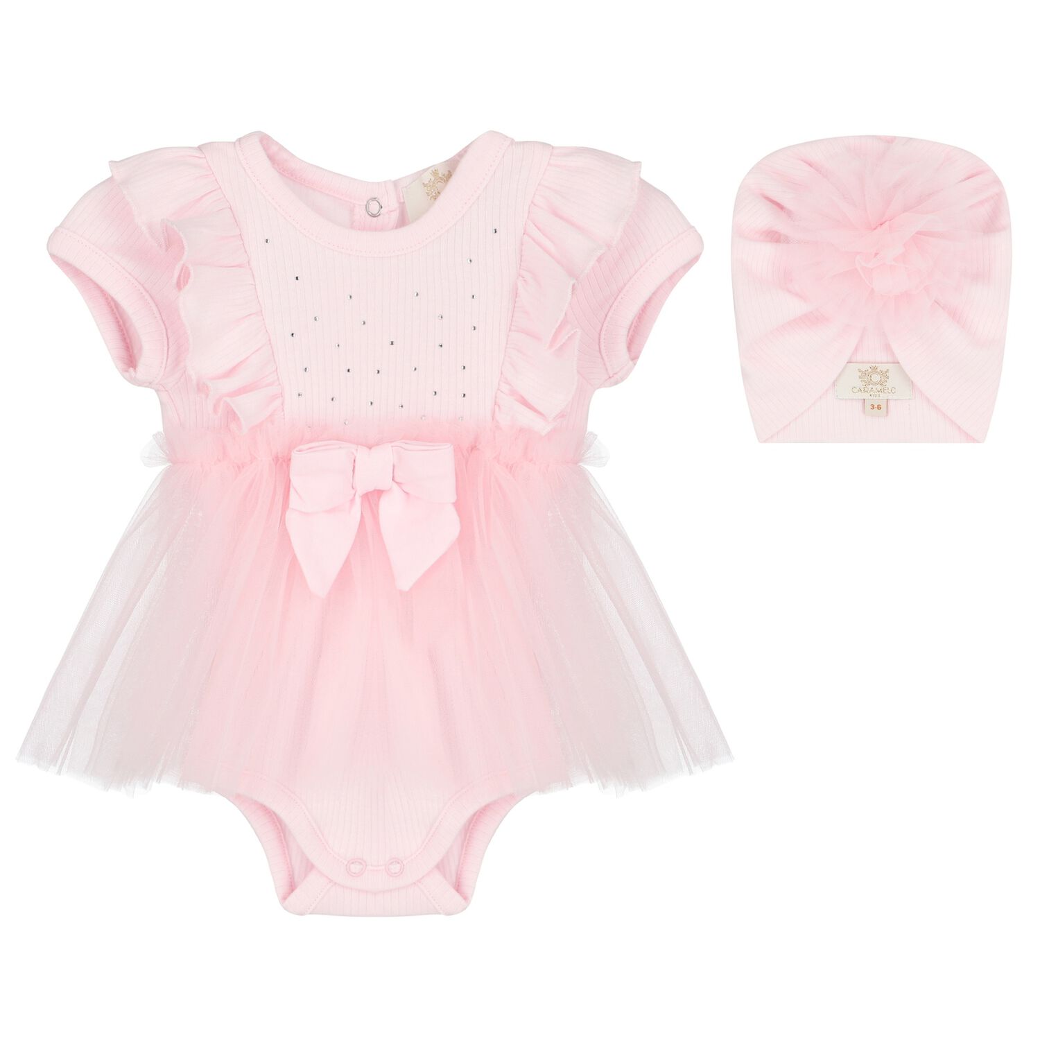 Baby Girls Pink Bodysuit Dress Set, 1, hi-res