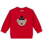 Younger Boys Red Bear Sweatshirt, 1, hi-res