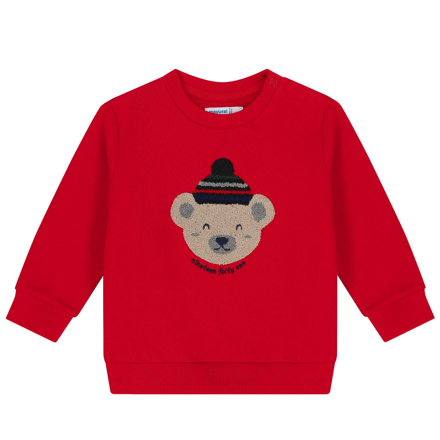 Younger Boys Red Bear Sweatshirt, 1, hi-res image number null