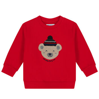 Younger Boys Red Bear Sweatshirt