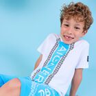Boys White & Blue Logo T-Shirt, 2, hi-res