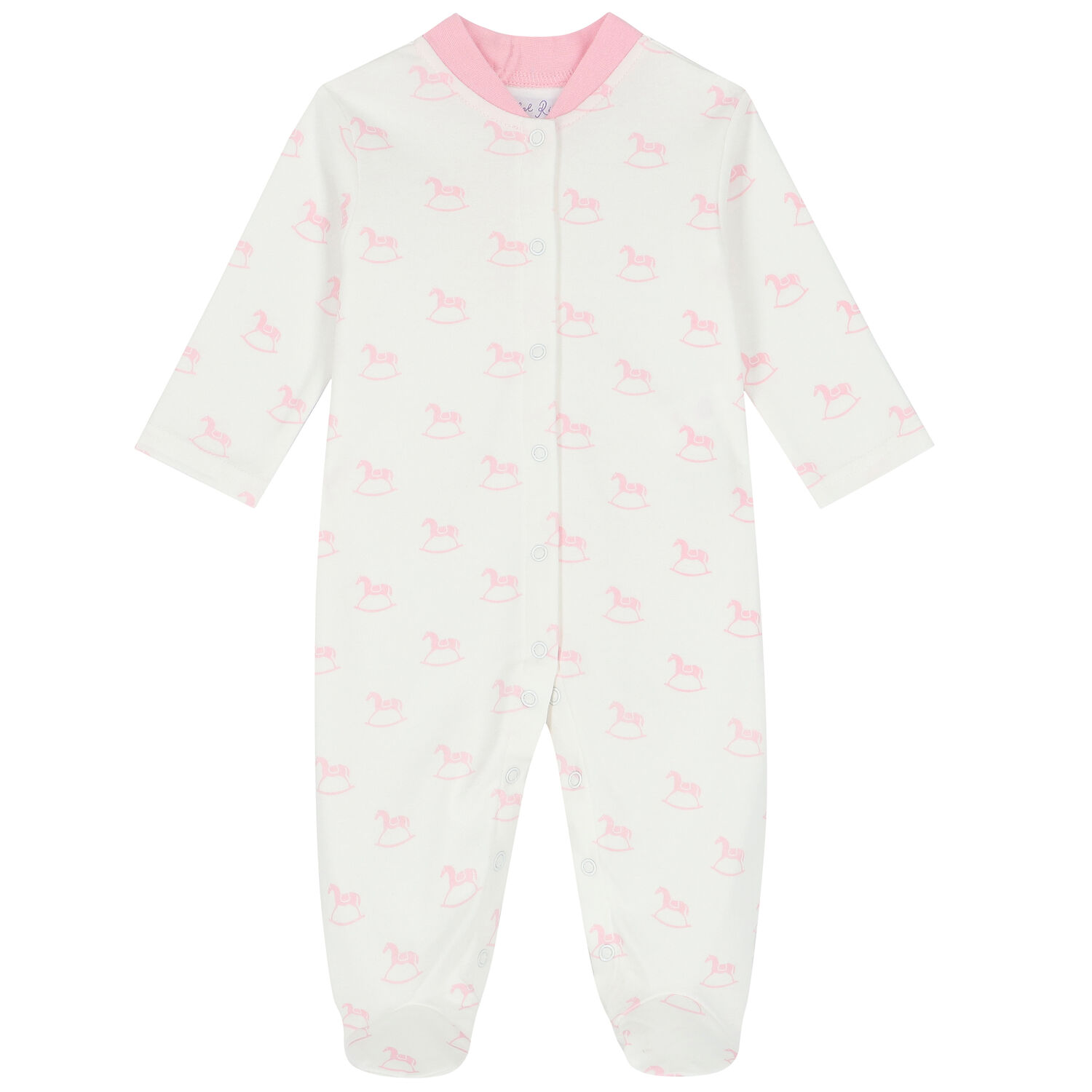 Baby Girls Ivory & Pink Horse Babygrow, 1, hi-res image number null