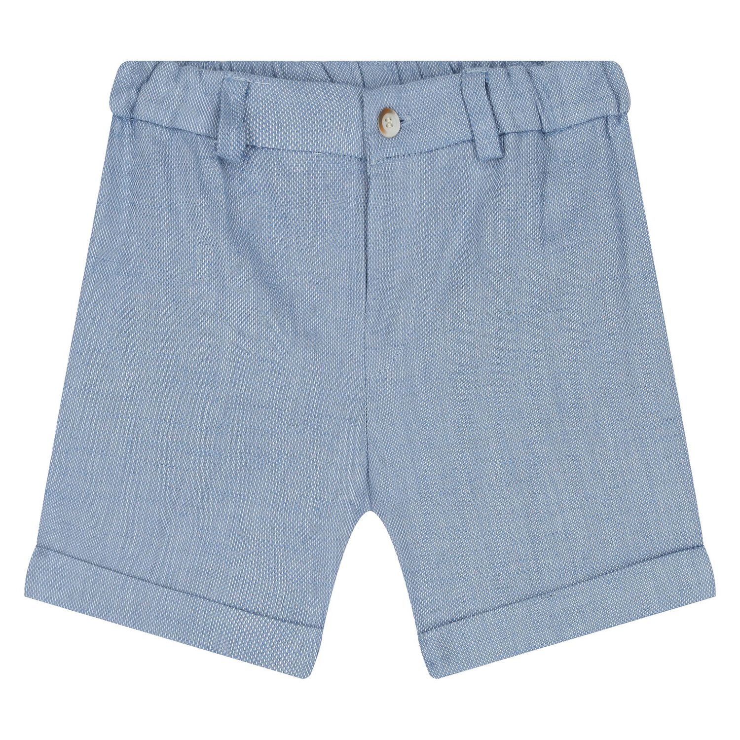 Baby Boys Beige, Blue & White Shorts Set, 1, hi-res